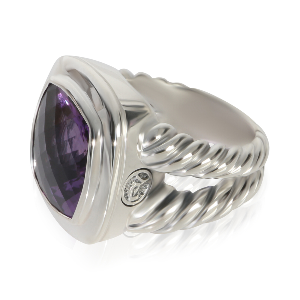 David Yurman Sterling Silver Amethyst Albion Ring - Picture 4 of 4
